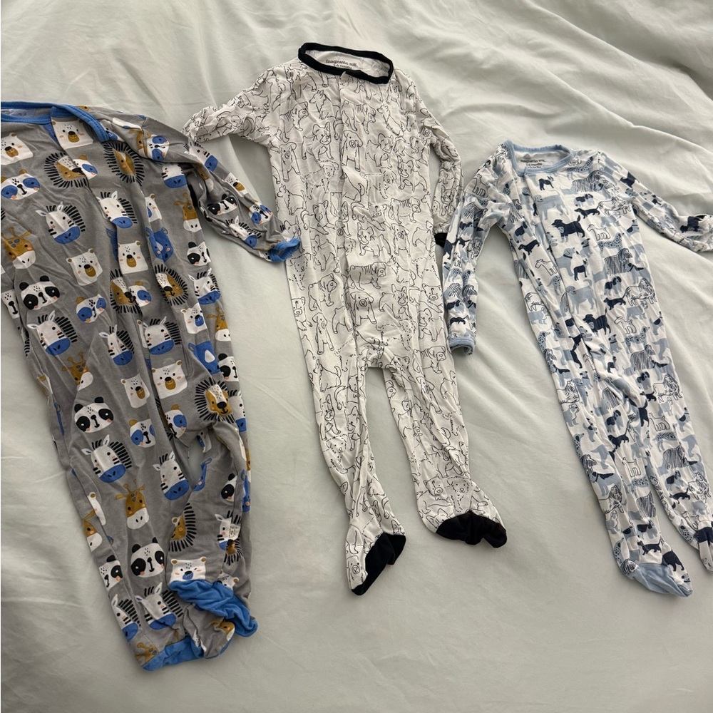 Magnetic Me White and Blue Footies One Piece